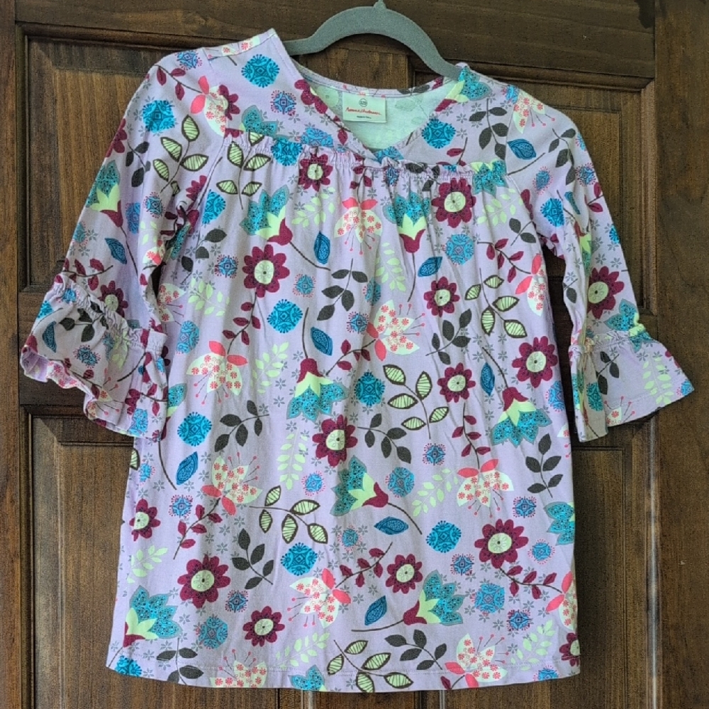 Hanna Andersson Kids Floral Blouse - Lavender and Multicolor
